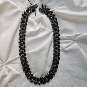 Black Crystal Cuban Link 22" Necklace